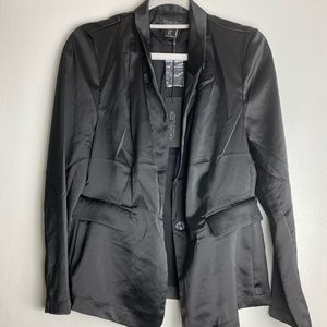 Rachel Zoe Black Satin Blazer SZ M